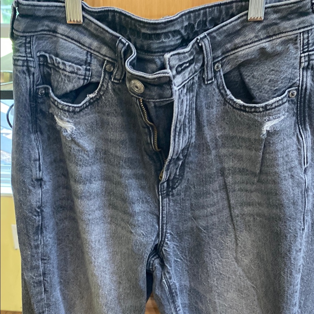 Women's Distressed Gray Jeans